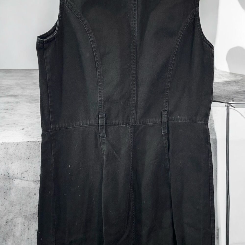 Vintage 90’s Black Denim Sleeveless Button Down Maxi Dress Size 6 Y2K - Picture 5 of 7